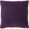 Homeroots 16 x 16 in. Purple Velvet Modern Throw Pillow 386355